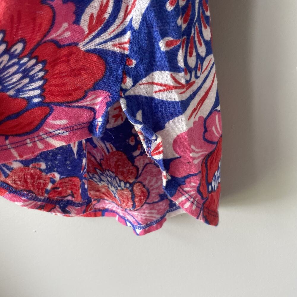 Sigrid Olsen 100% Linen Shirt Womens Size Small Floral Short Sleeve Top‎ - Picture 7 of 7